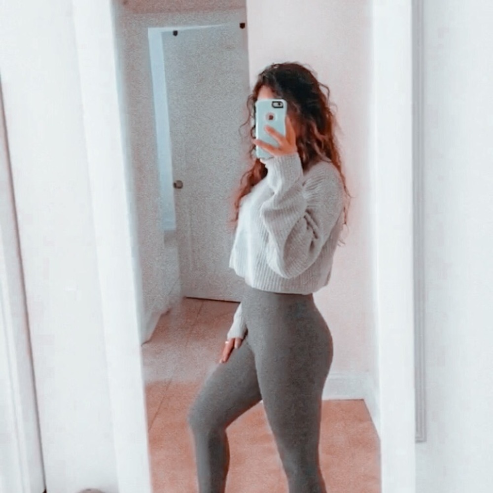 Miss guided turtle neck grey sweater cropped small